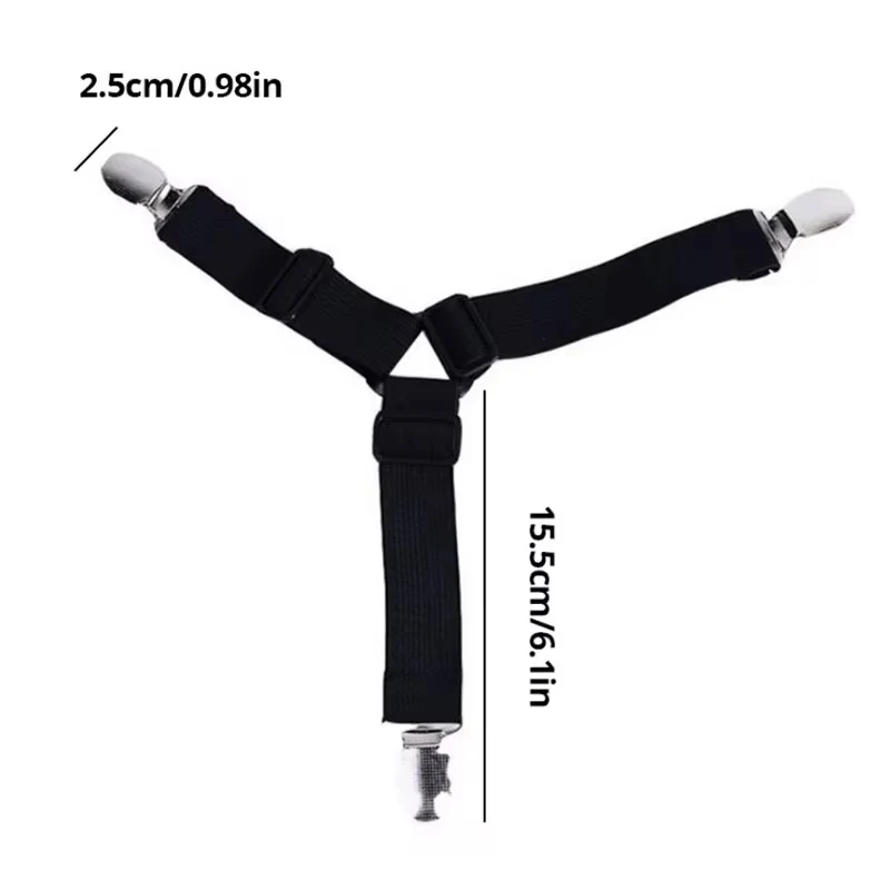 4 Teile/satz Elastische Bettlaken Greifer Drei Kopf Clips Greifer Halter Hosenträger Bettlaken Befestigungen Hause Textilien Organisieren Gadget – Detail 13