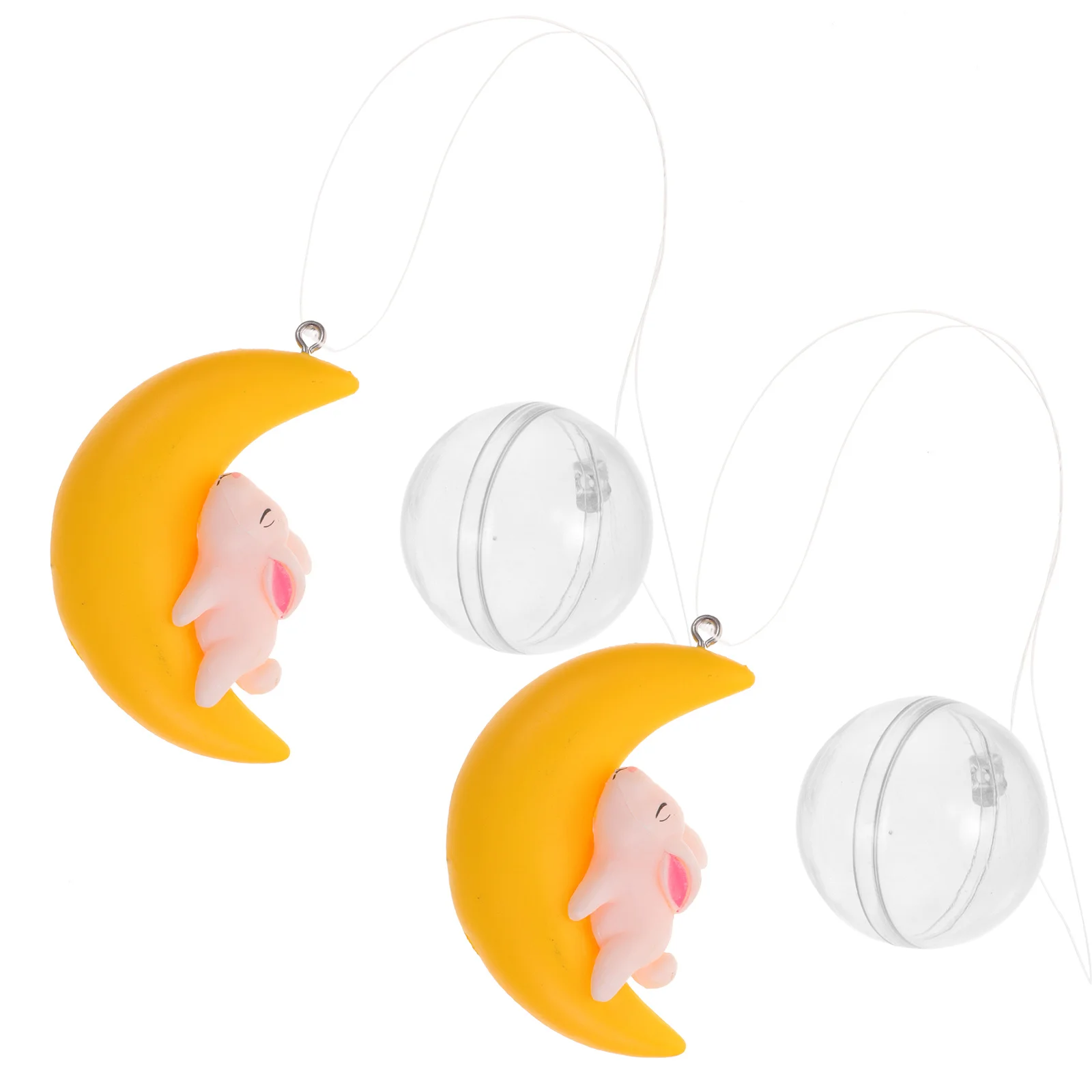 

2pcs Moon Pendant Aquarium Decor Cute Cartoon Astronaut Floating Figure Fish Tank Ornament Wear-Resistant Underwater