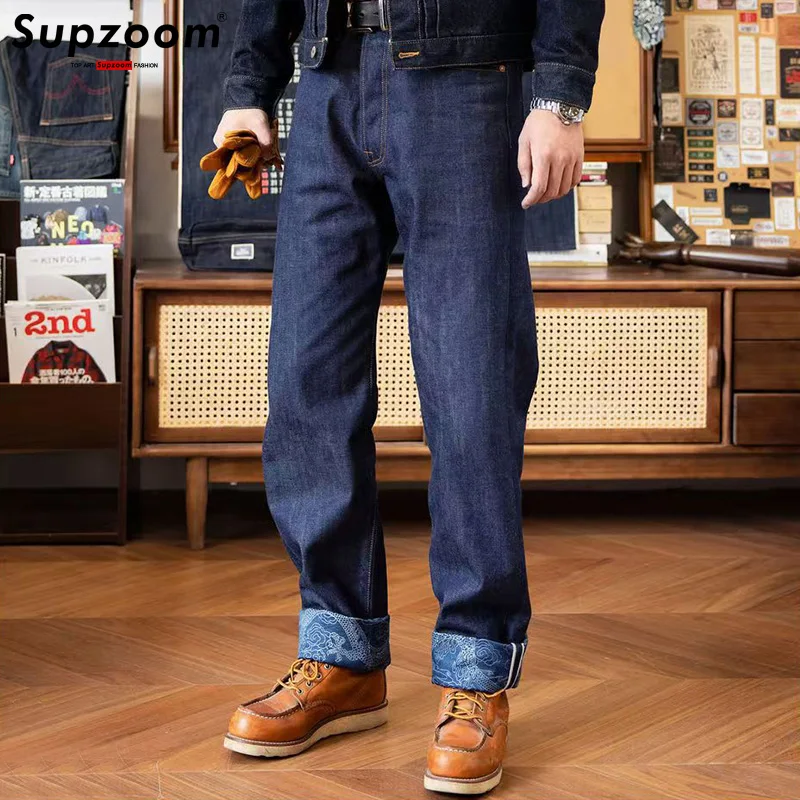 Supzoom New Arrival Hot Sale Top Fashion Autumn Zipper Fly Stonewashed Casual Retro Cargo Denim Pockets Cotton Jeans Men