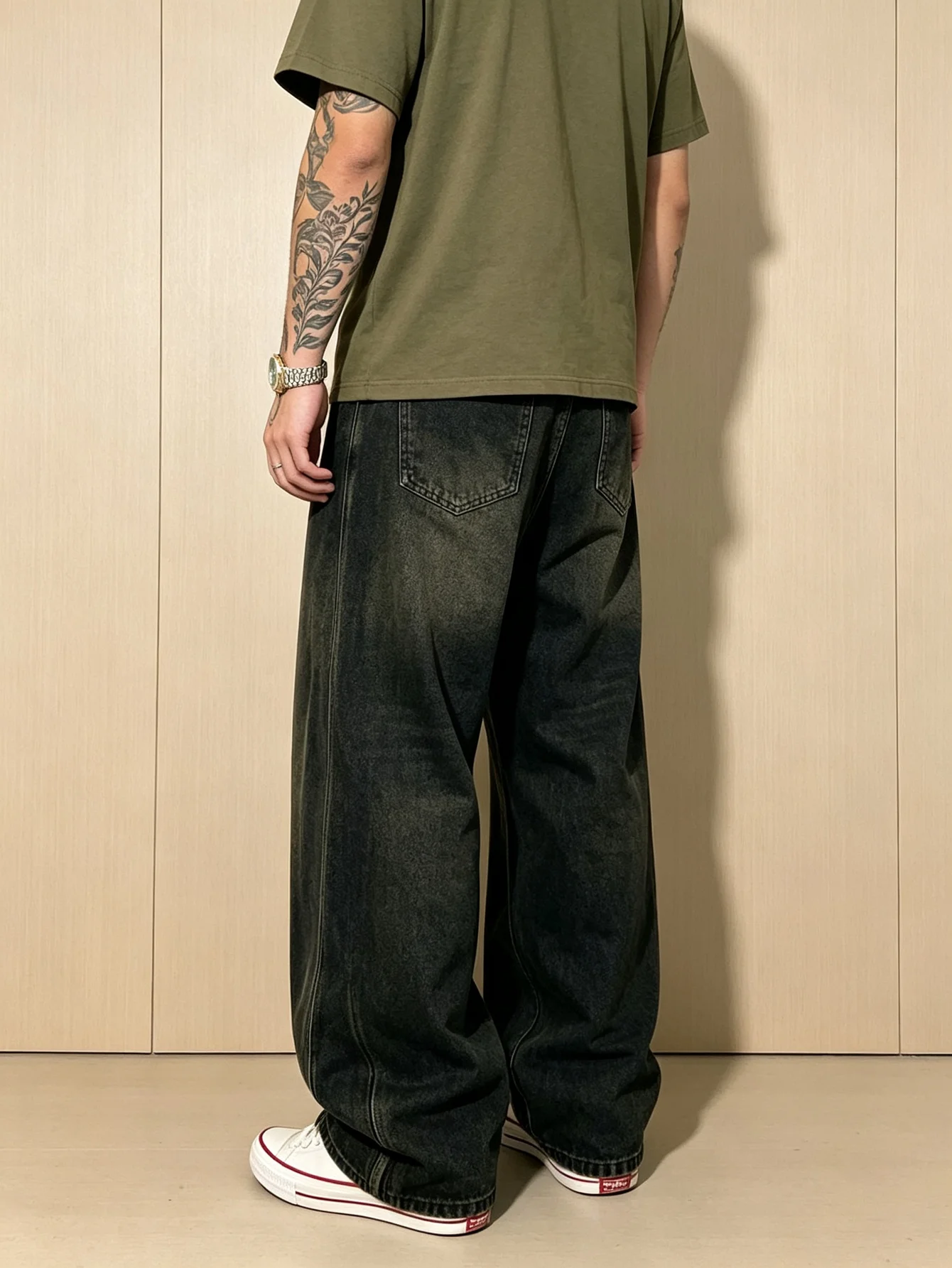 Youth Chic Y2K Trendy American Street Light Wash Baggy Denim Jeans Reinforced Pocket Seams Viral Street Trend, Lovely Special-Da