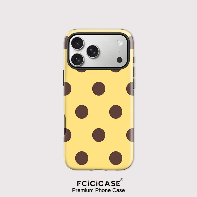 Fcicicase Simple Polka Dot Phone Case For Iphone 18 17 16 Pro Max 15 14 13 12 Plus 11 For Magsafe PC +TPU Protective Cover Coque