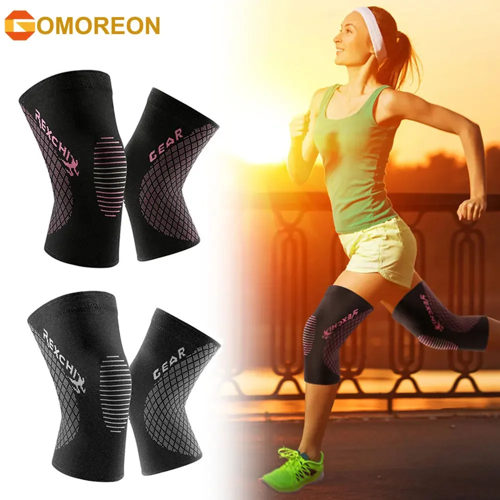 1Pair Sport Knee Support Brace for Knee Pain Women & Men, Compression Knee Sleeves for Running Workout Walking Hiking Sports