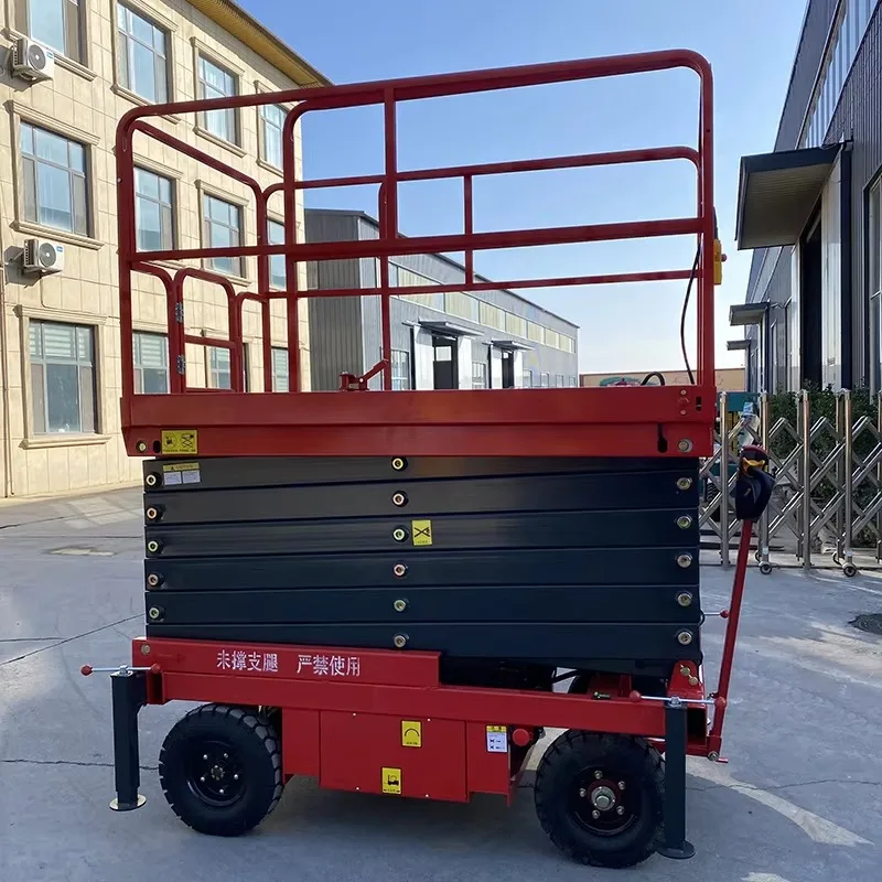 Customized Mobile Scissor Lift Platform 20m 350kg Electric High Strength Steel Aerial Construction Work