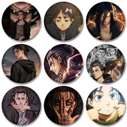 32/44/58mm Eren Yeager Icons Pin Handmade Brooch for Clothes Cartoon Cosplay Badge Backpack Decoration Jewelry Gift