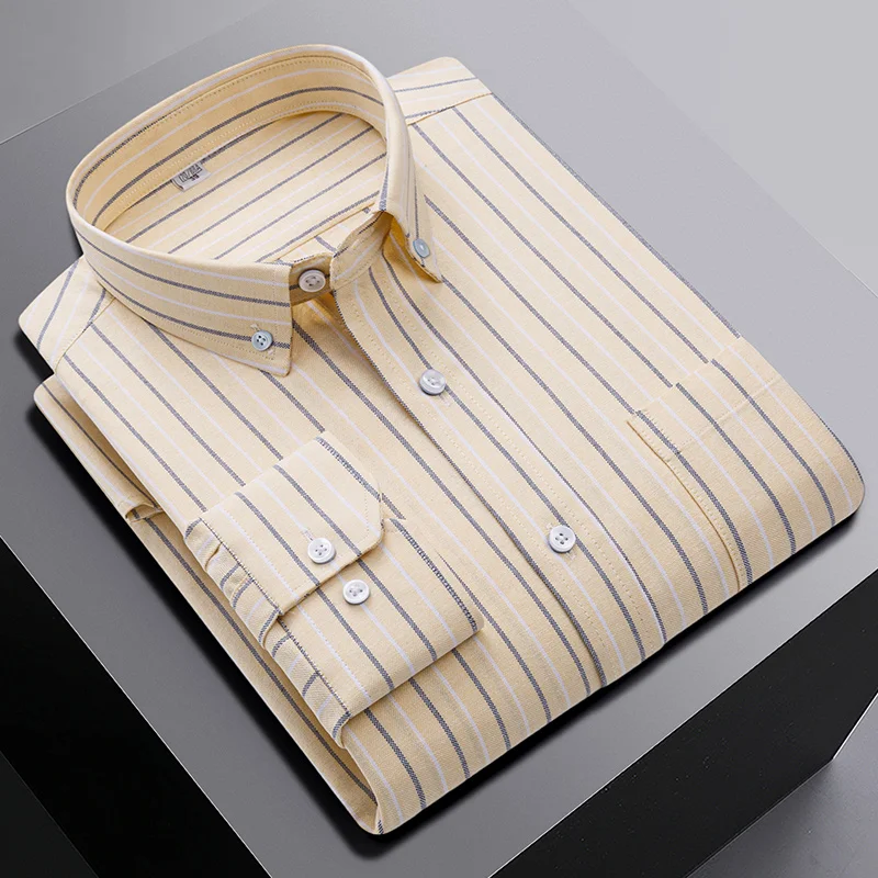 Nowość w koszuli ovresize z długim rękawem 100% bawełniane koszule dla mężczyzn slim fit formalna gładka koszula w kratę casual topy designerskie czarne ubrania