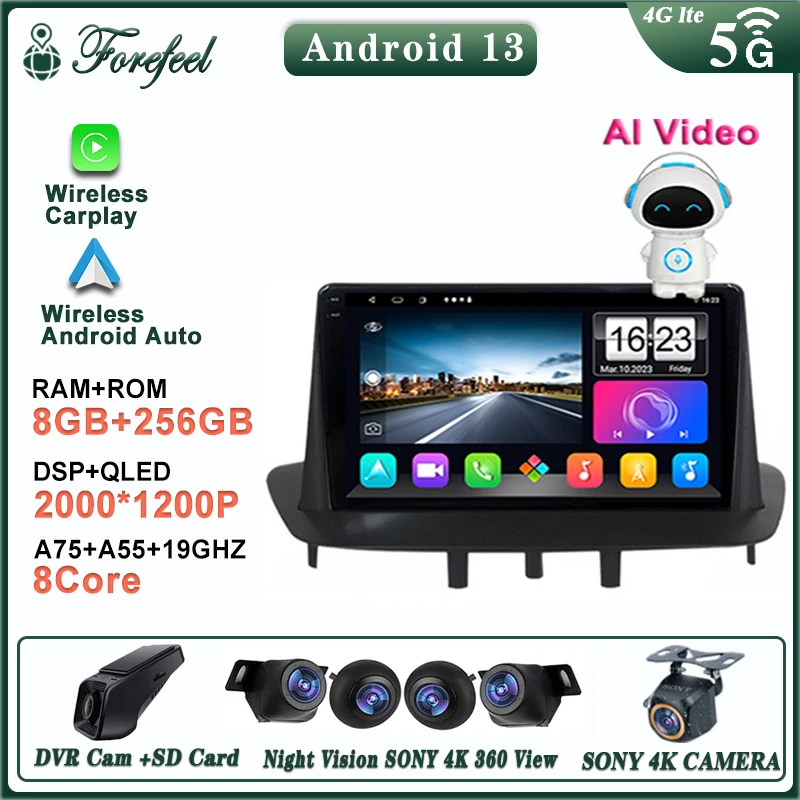 

Android 12 For Renault Megane 3 Fluence Samsung SM3 2008 - 2014 Multimedia Player Stereo Head Unit GPS Navigation QLED Screen BT