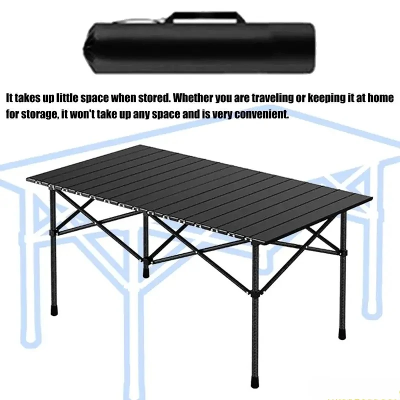 Stainless Steel Camping Table Foldable Waterproof Height Adjustable Legs For Outdoor BBQ Picnics Party 831F