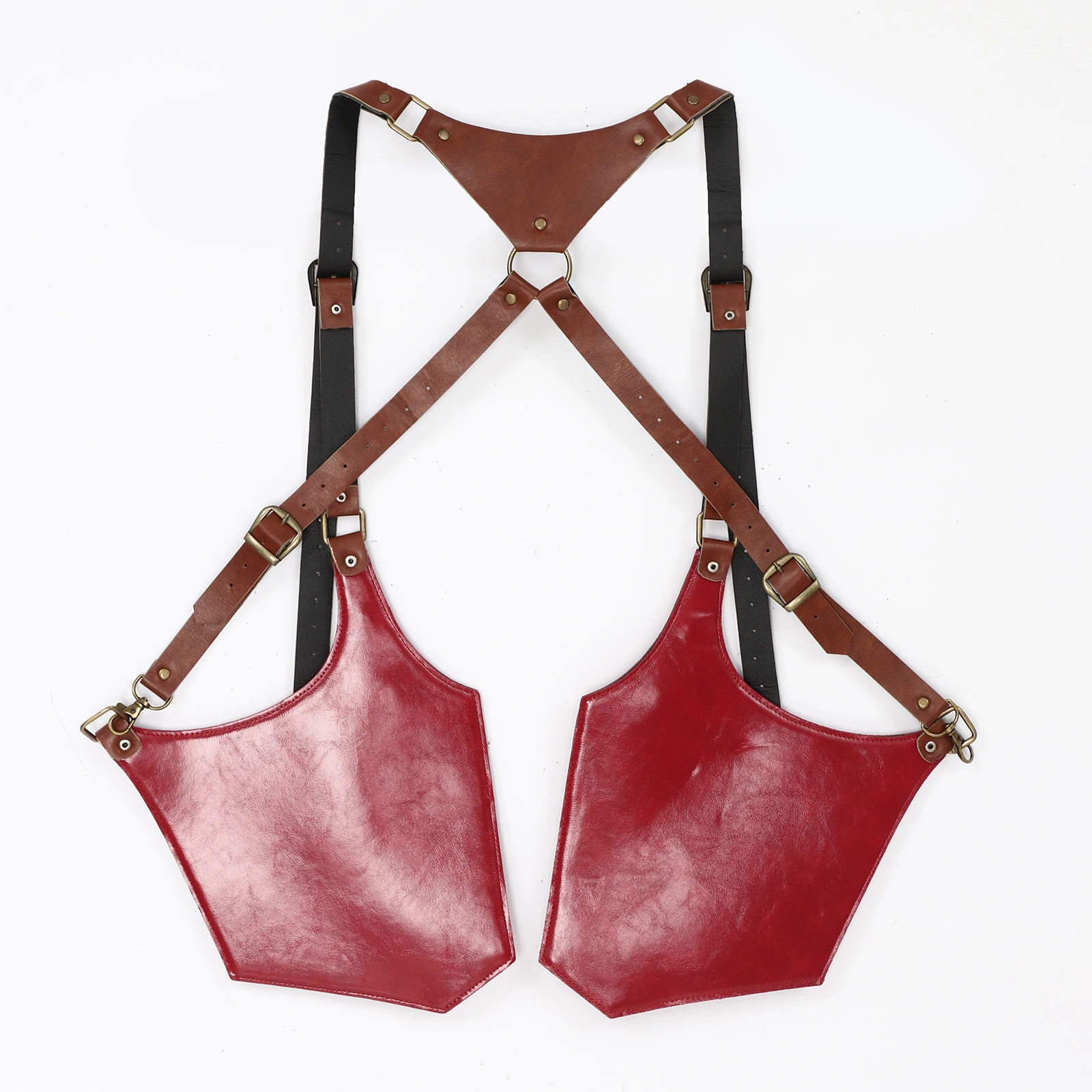 Erwachsene Männer Retro Vintage Doppel Schulter Achsel Tasche Kostüm Zubehör für Mottoparty Outdoor-Aktivitäten Taschen Tasche Westen