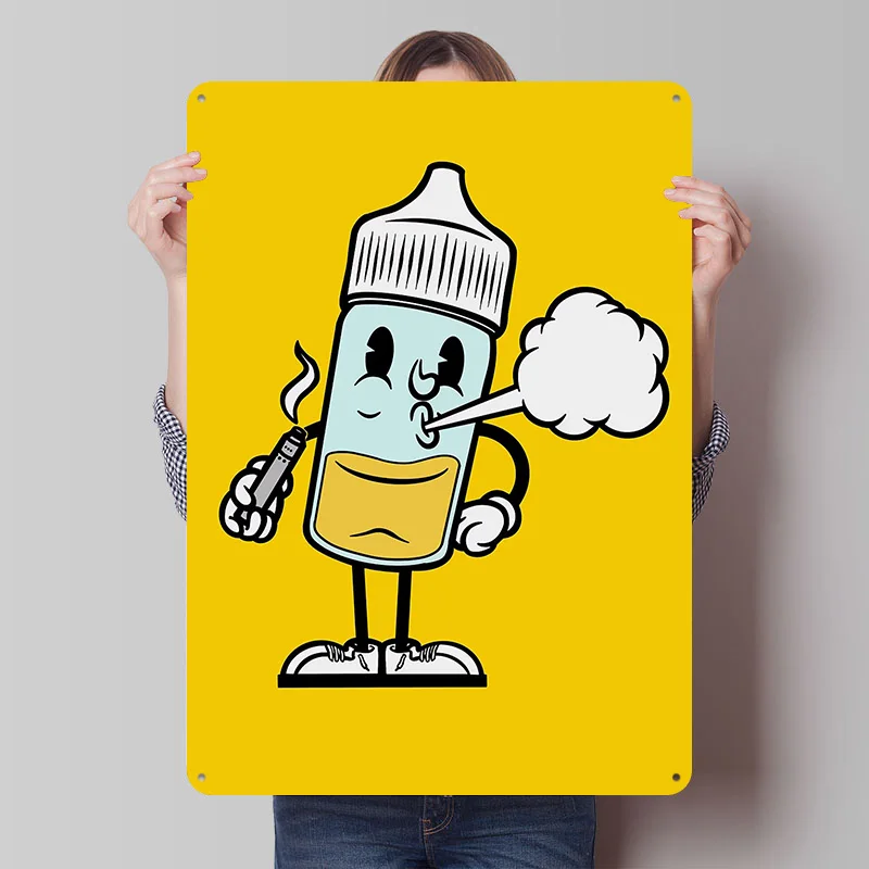 Liquid Vape Tinplate Posters Customizable Wall Art Retro Vintage Metal Signs for Home Room Office Decor Bedroom Decorations the