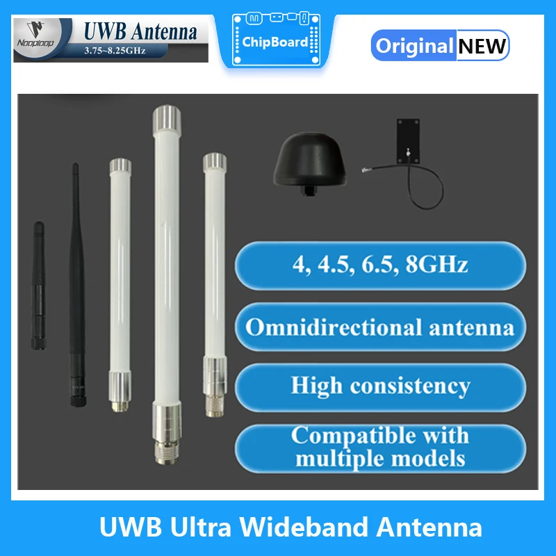 UWB-Antena Omnidirecional Ultra Wideband Alto Ganho, Haste De Borracha Em Forma De Haste, Plástico Reforçado Com Fibra De Vidro, PCB 4, 4.5, 6.5, 8GHz