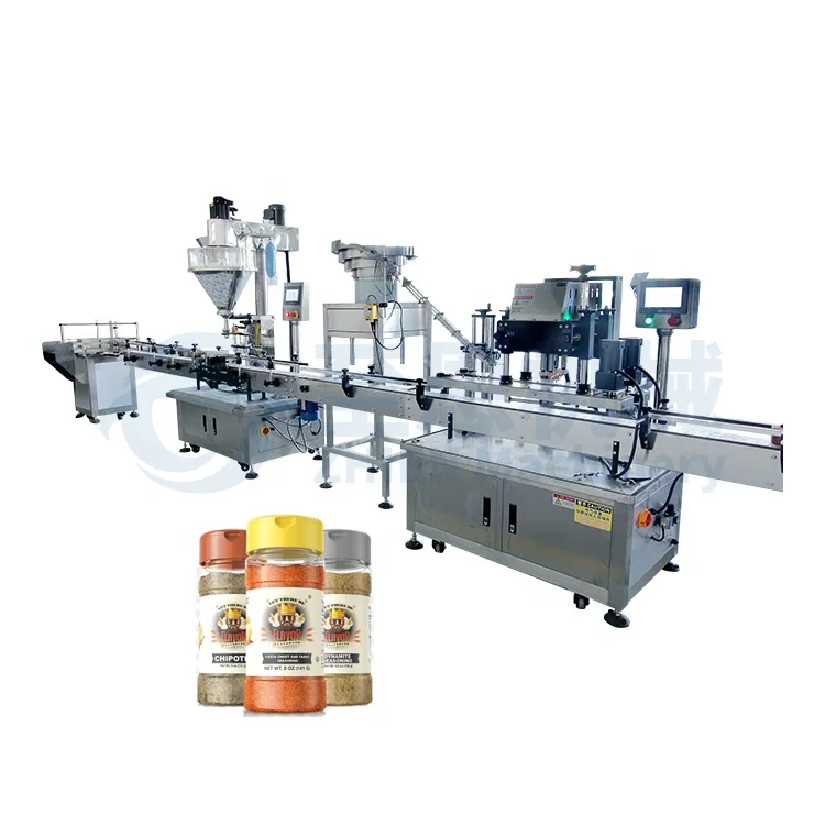 Automatic Flavor Seasoning Chili Spice Powder Filling Machine for Bottles Capping Machine