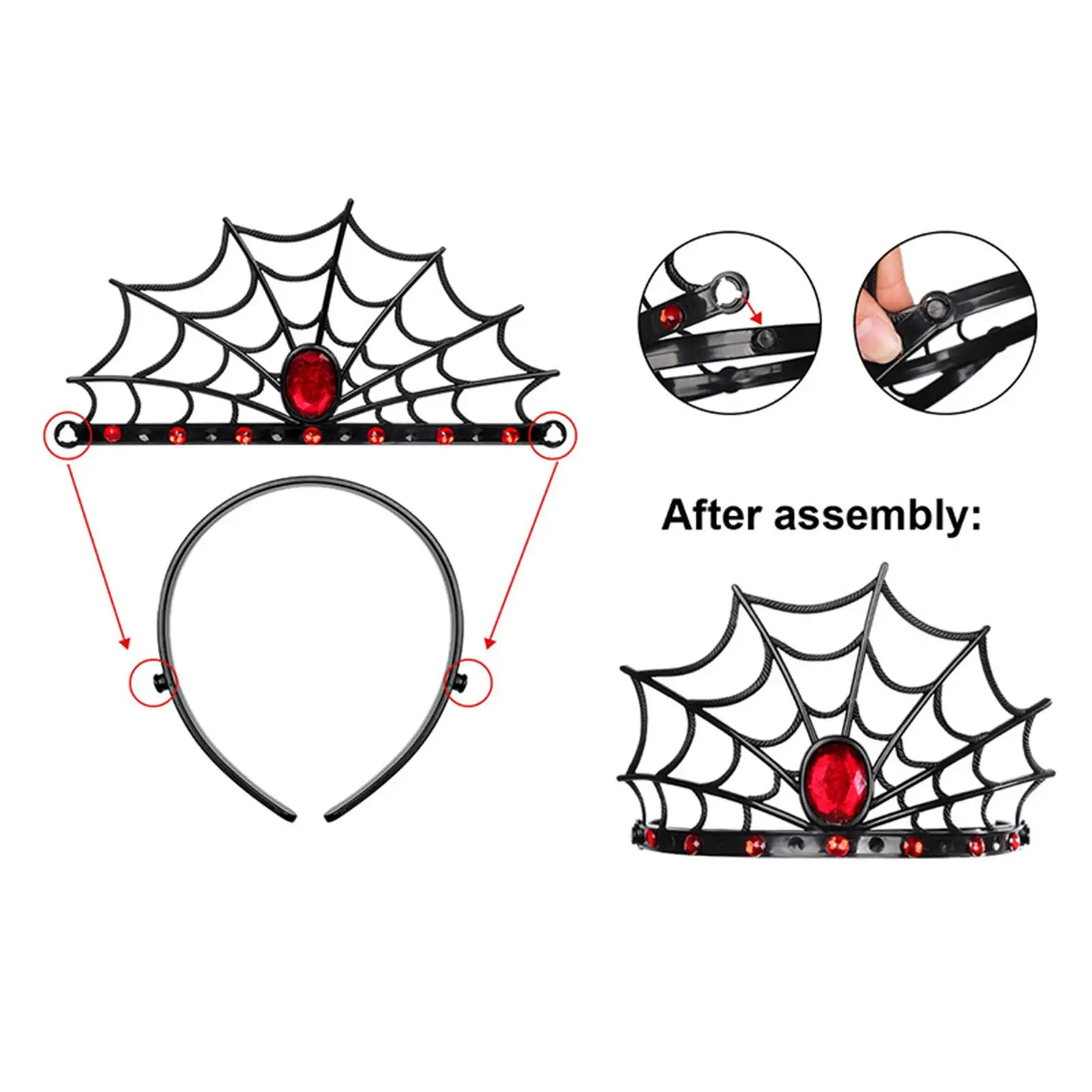 Halloween Spider Headband Cosplay Spiderweb Hair Hoop Hairband for Role Play