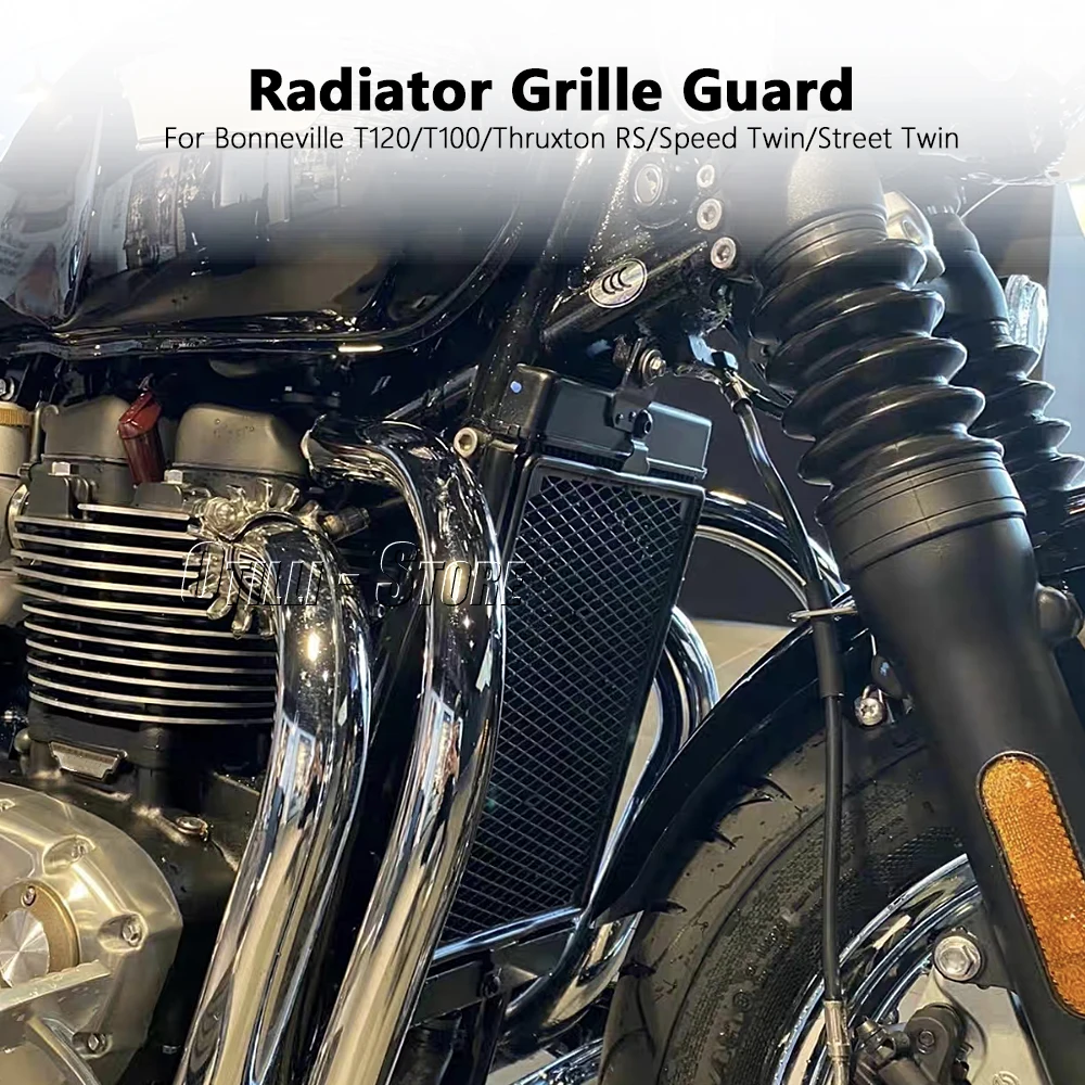 Motorcycle Radiator Guard Grille Cover For Triumph Bonneville T120 T100/Speed Twin/Thruxton RS/Street Twin Fuel Tank Protector image 6