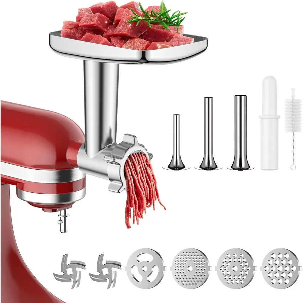 

Meat Grinder Attachment or Stand Mixer, Meat Grinder or , including 3 Sausage Stuer Accory, or Kitchen Aid Stand Mixer Easy to U