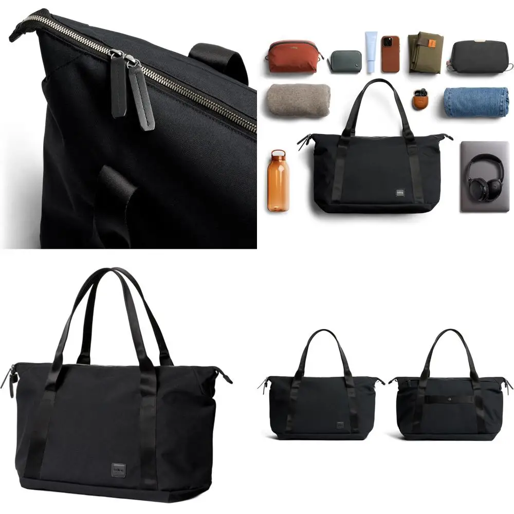 

Сумка-тоут для выходных с внутренним органайзером и отделением для ноутбука 15 дюймов - черная