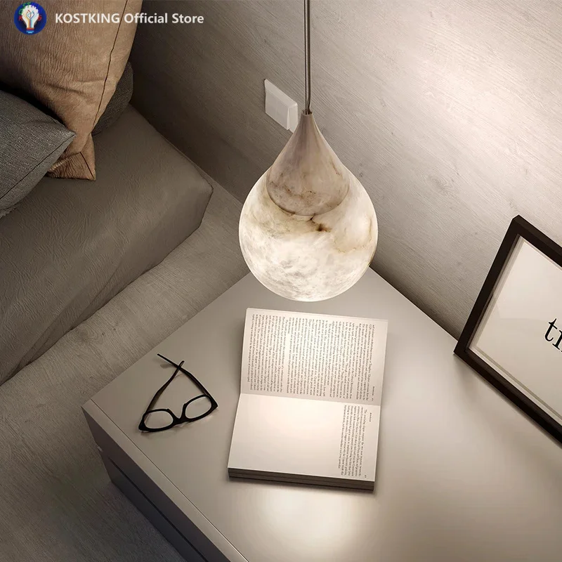 Luxury Home Deco LED Pendant Light Marble Series Designer Hanging Lamps Suspension Luminaire Lampen for Staircase Living Room