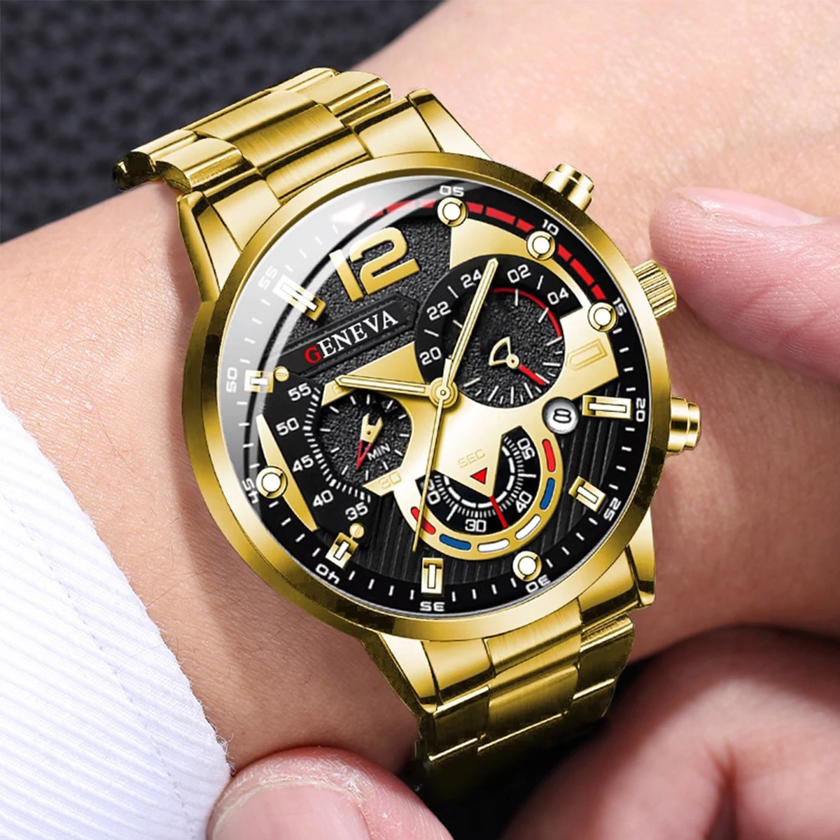 3PCS Men Business Watches Fashion Steel Band Male's Analog Quartz Watch Set Relogio Masculino Reloj Hombre（Without Box）