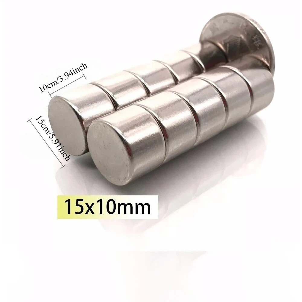 N52 15x10 Magnetic Superpower 15*10 Neodymium NdFeb Magnets Nickle Coating Search Magnetic Fridge Sticker DIY Ball Toy Holder