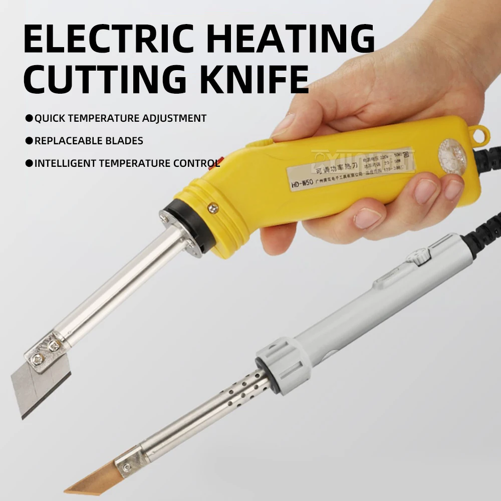 Faca elétrica ajustável com pano de corte de espuma, esponja de pérola, placa de aquecimento de plástico kt para aplicações de derretimento quente