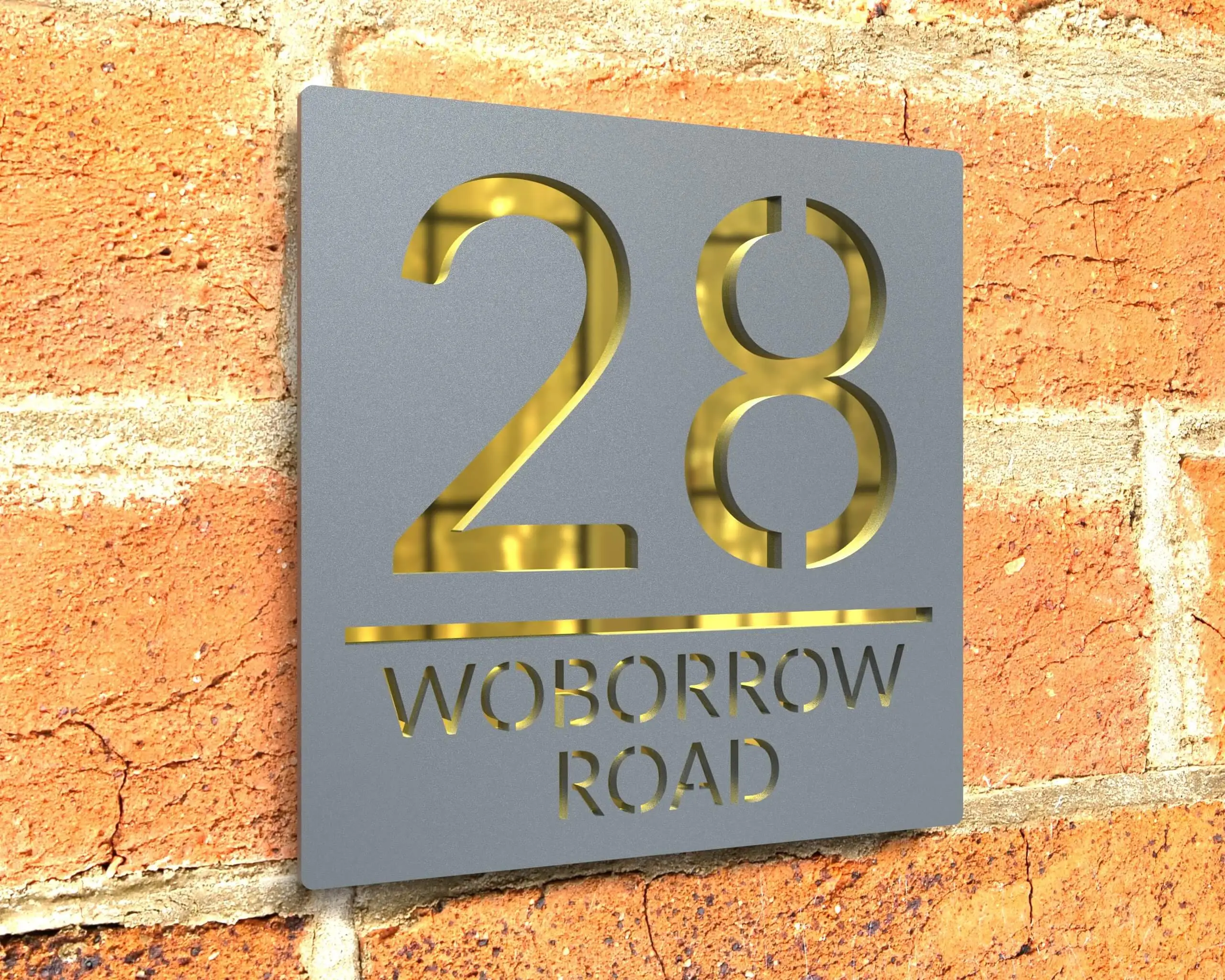 

Big Size Laser Cut House Signs Numbers Matt Black Acrylic Plaque With Gloss Black Backplate - Personalised