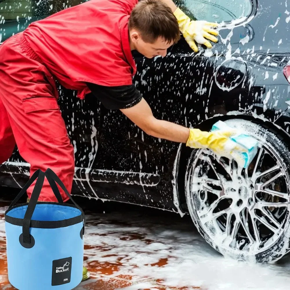 12L/20L وعاء بالوعة حقيبة غسيل غسيل السيارات دلو المحمولة السفر في الهواء الطلق طوي المياه متعددة الوظائف للطي المحمولة دلو الماء #3