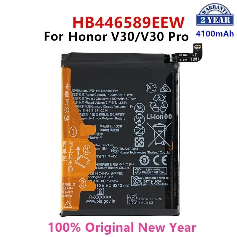 

100% Orginal HB446589EEW 4100mAh Battery For Huawei Honor V30 V30 Pro V30Pro Replacement Batteries