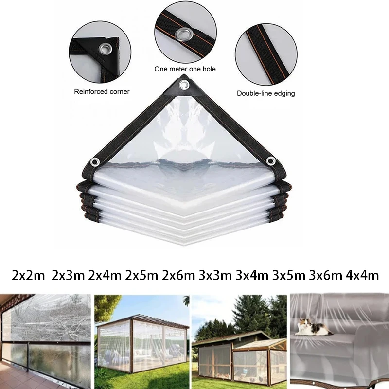 Waterproof Transparent Rainproof Cloth Corner Protector with 1-Meter Edge Hole for Garden Courtyard Balcony