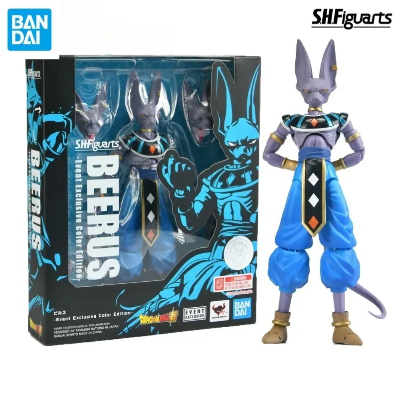 Original Bandai S.H.Figuarts Dragon Ball Super Beerus Event Exclusive Color Edition Cj LIMITED Anime Action Figure PVC Toys Gift