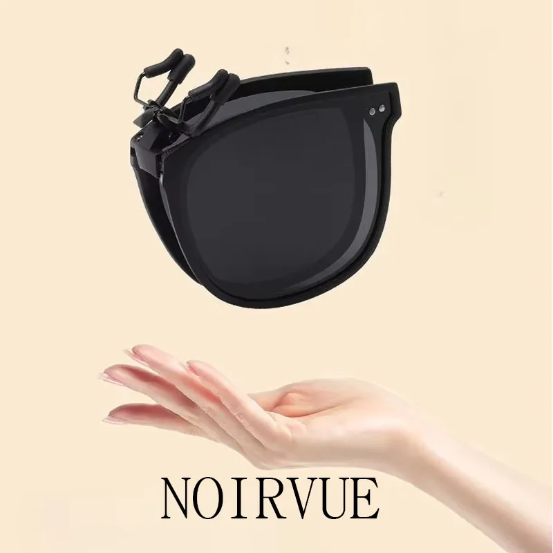 

NOIRVUE 2026 Foldable Polarized Clip-On Sunglasses for Prescription Glasses UV400 TR-90 Ultra Light with Bag