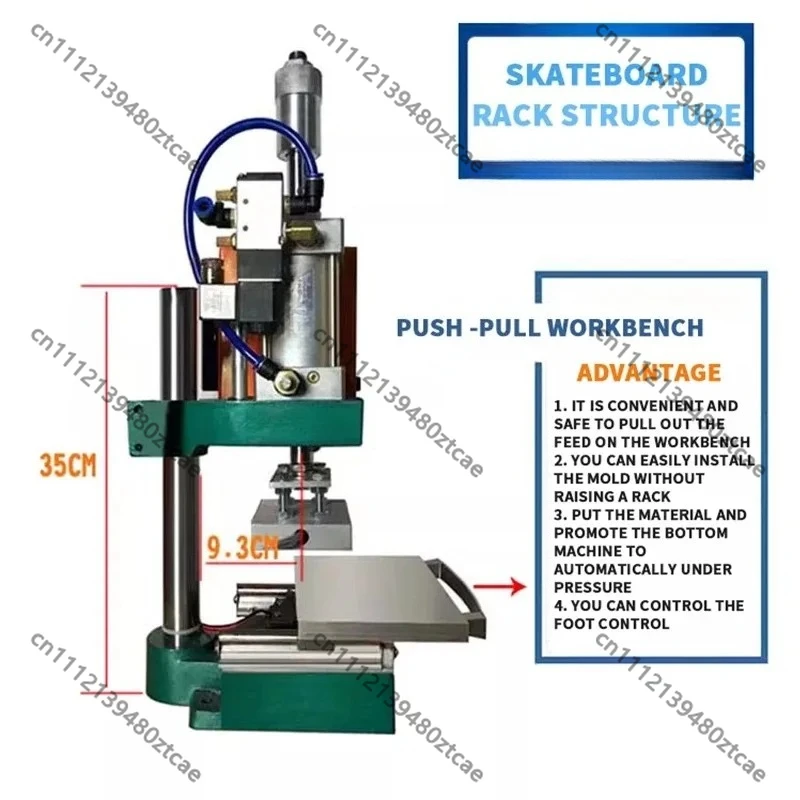 

Automatic Pneumatic Hot Stamping Bronzing Machine Press Marking Equipment, Multi Material PVC Leather Wood Book LOGO Embossing