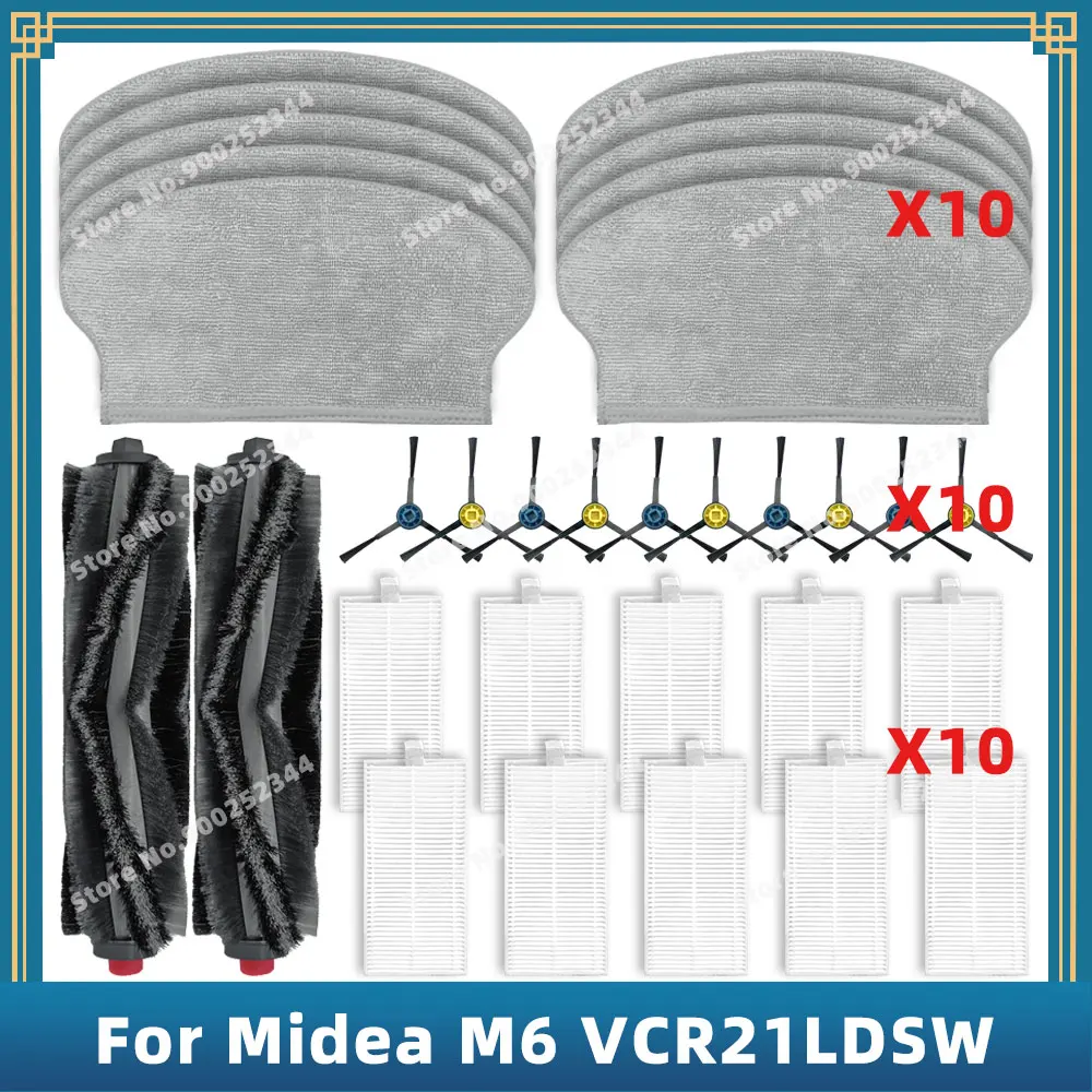 Compatible For Midea M6 VCR21LDSW / Eureka NER600 Replacement Parts Accessories Main Side Brush Filter Mop Cloth