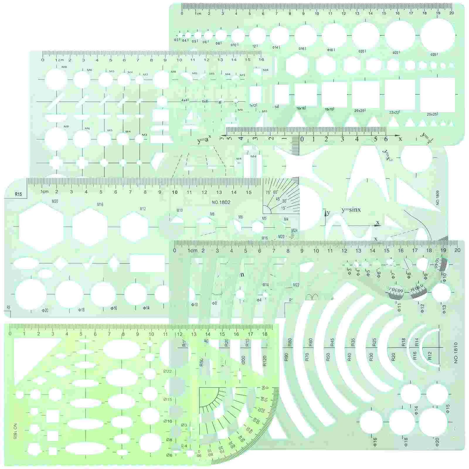 Drawing Template Ruler Circle Geometry Tool Templates Drafting Geometric Plastic Stencils Architect Scale