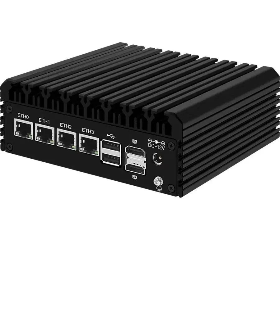 جهاز جدار الحماية Intel N100 N305 Fanles Mini PC DDR5 RAM M.2 SSD 4x2.5Gbe VPN راوتر جدار الحماية كمبيوتر صغير