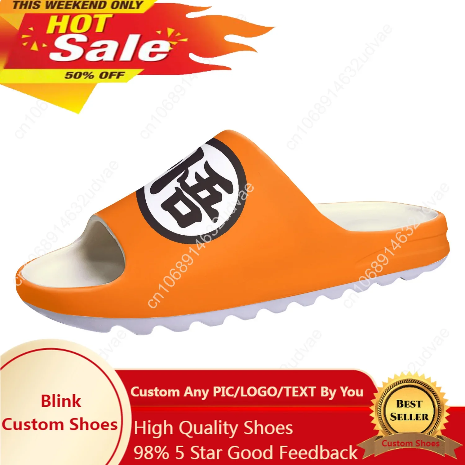 Hot Dragon Master Goku Logo Soft Sole Sllipers Home Clogs Customized Step On Water Shoes Mens Womens Teenager Step in Sandals