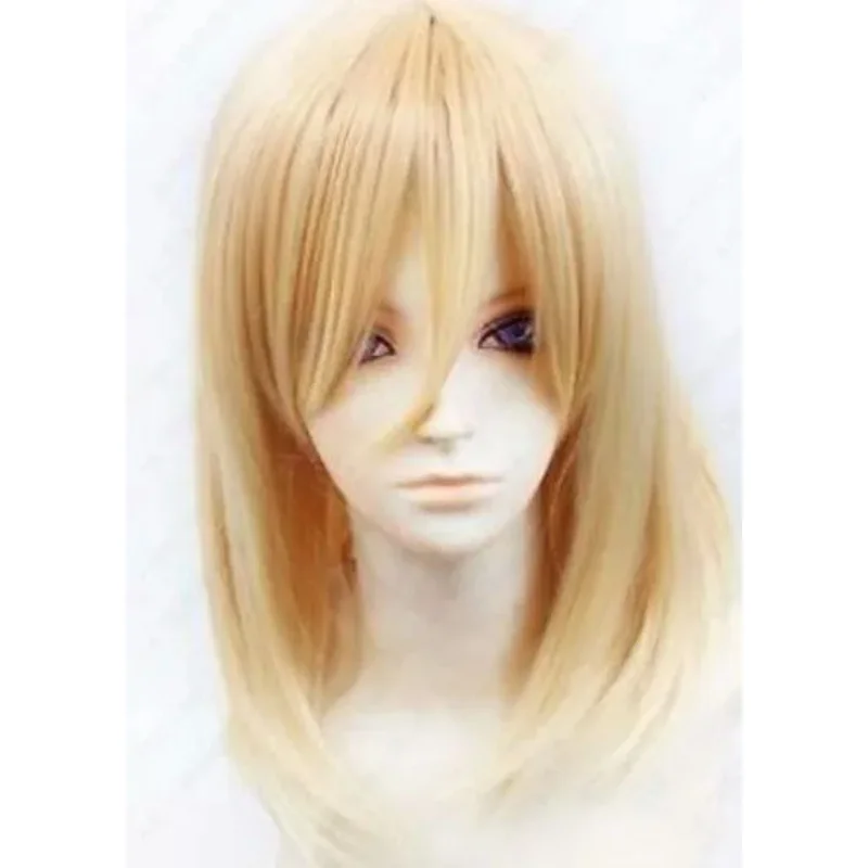 Fashion 55cm Synthetic women's long Blond Cosplay hair Wigs