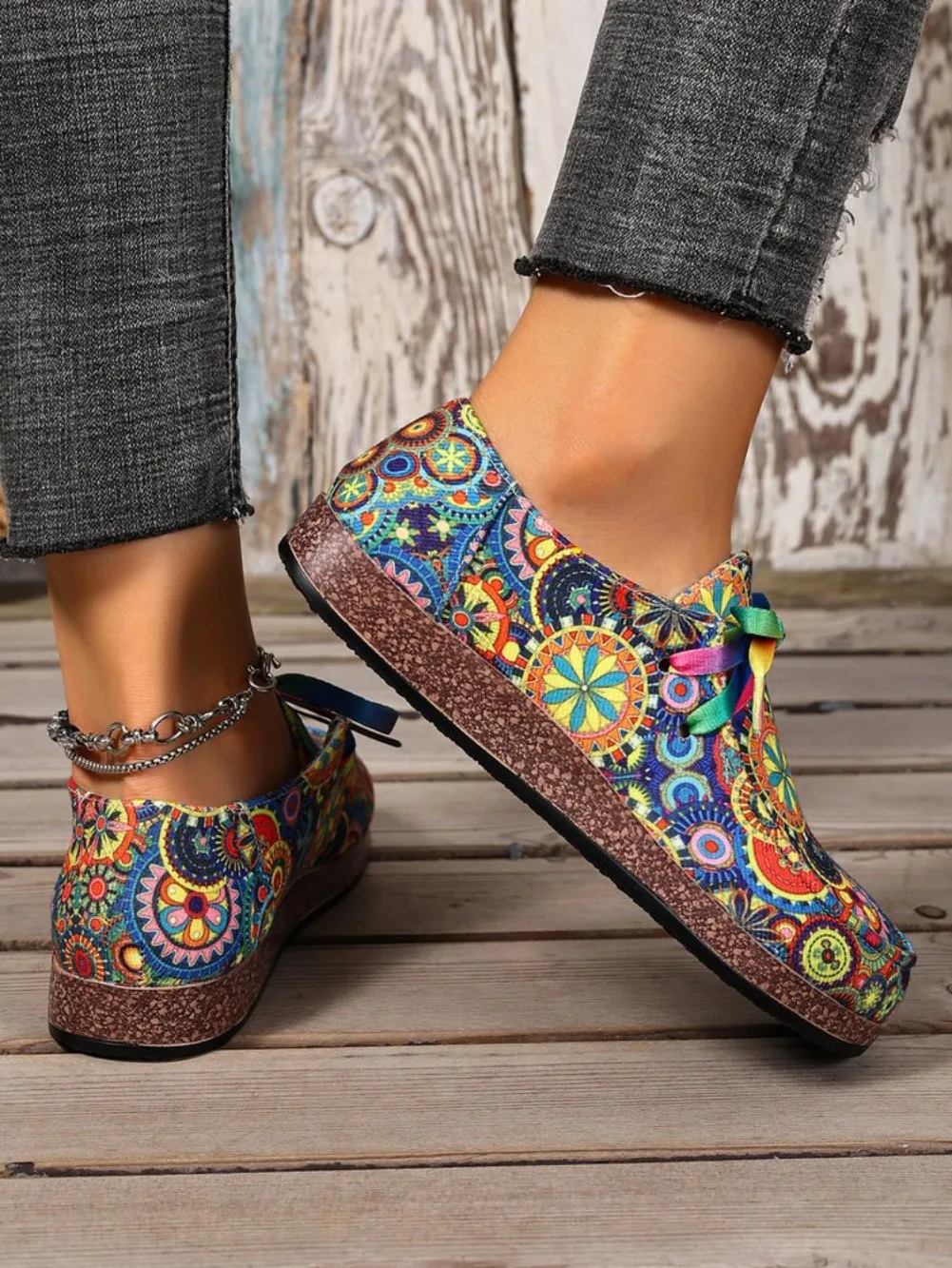 2026 Bestseller Neue Modische Damen-Sneaker mit Schnürung, Bedruckte Damen-Flats, Outdoor-Freizeitschuhe für Damen, Zapatos De Mujer – Detail 8