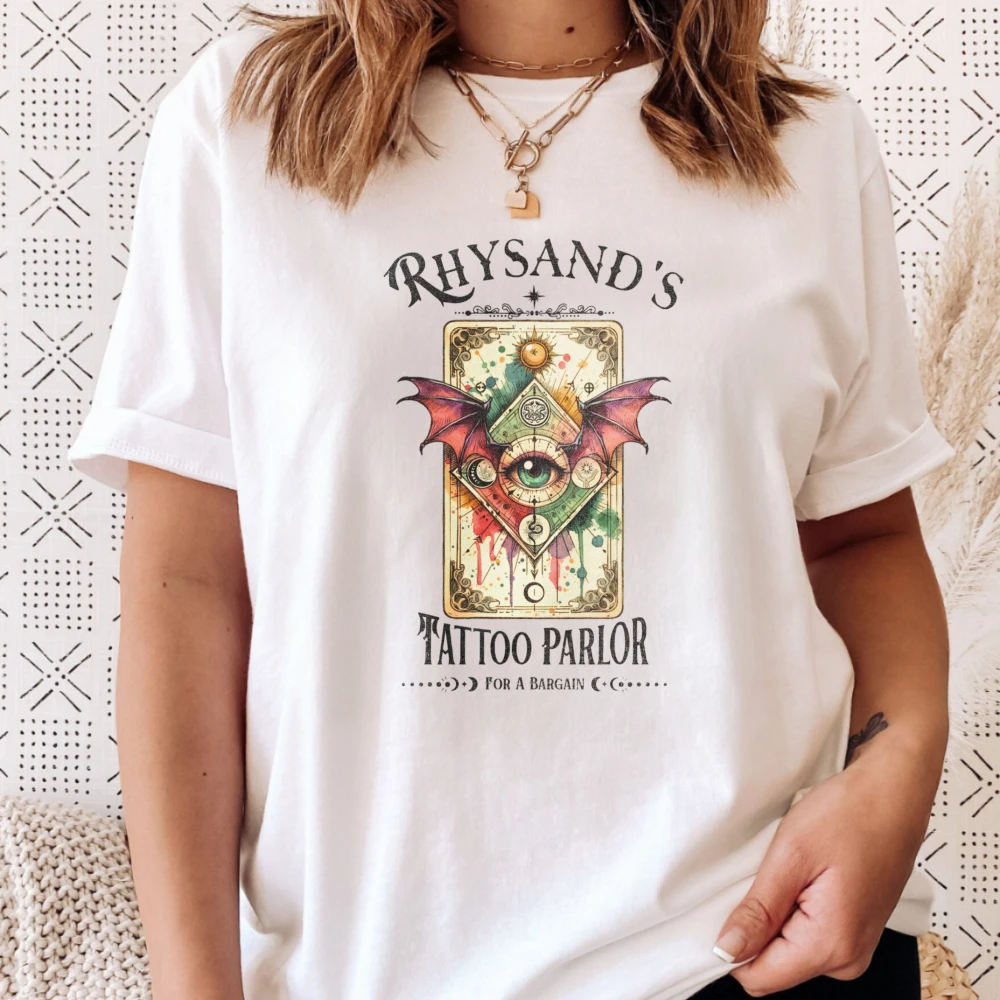 Rhysand's Tattoo Parlor Shirt  Trendy Book Lover Tee Bookish Velaris Gift For Book Lover Fantasy Reader Tshirt Dak Romance Tops