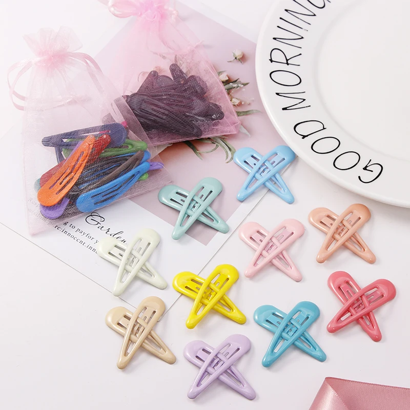 Colorful Hair Clips for Women Girls Fashion Solid BB Hair Clips Kids Snap Metal Barrettes Hairpins Clip Bobby Pin Hair Accessory