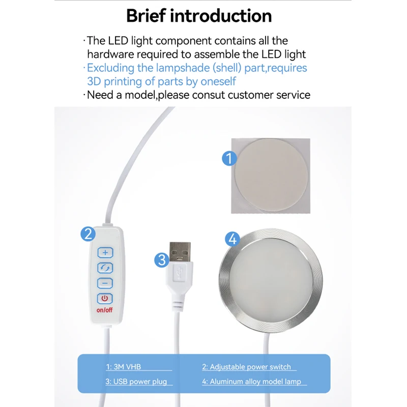 Imagem -03 - Luz Led Modelo Faça Você Mesmo para Laboratório Bambu Kit de Lâmpada Led Ajustável Branco Frio Luz Quente sem Revestimento da Lâmpada 001 Peças de