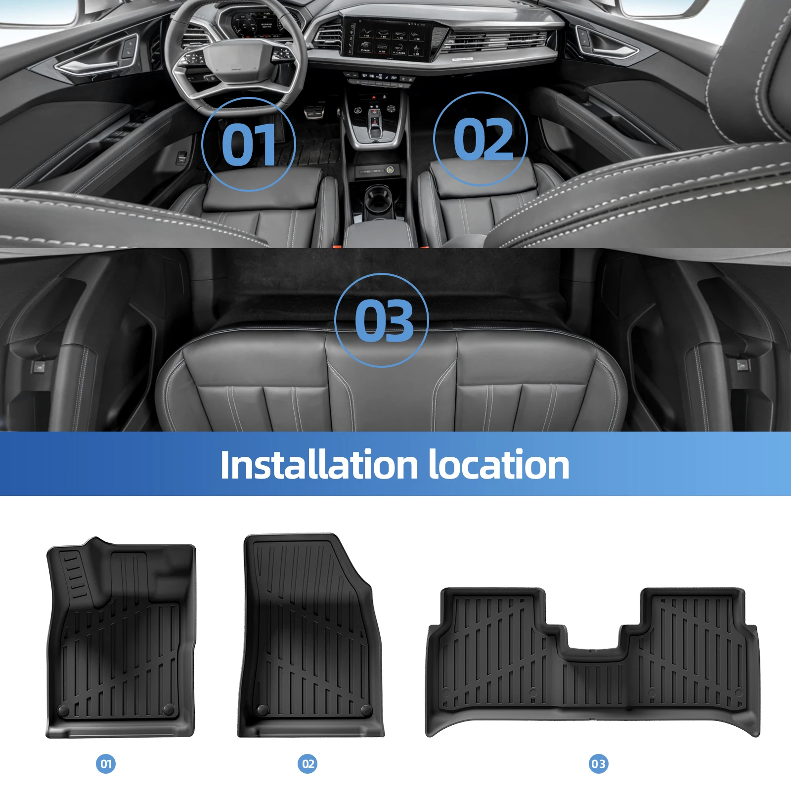 Smabee for Audi Q4 E-tron 2022-2025 2026 (Not Fit Sportback) Car Floor Mats Cargo Liner Trunk Backrest Pad TPE 3D Accessories view 3
