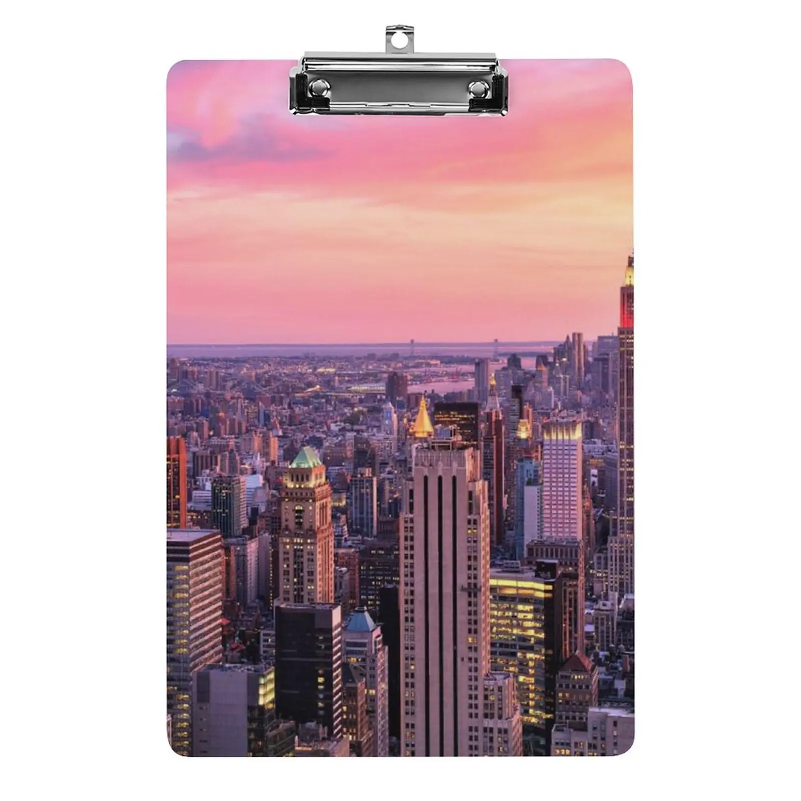 

New York City Acrylic Clipboard Plastic Cute Clipboards for Teens Study Standard A4 Letter Size Clipboard for Outing Trip Office