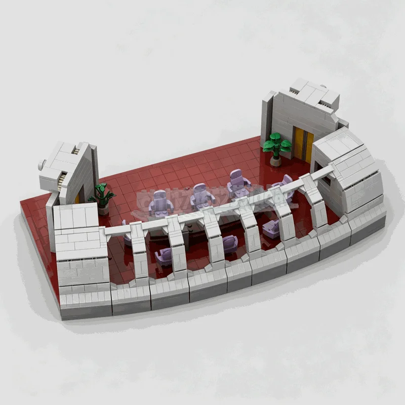 NEW 2040PCS MOC Sci Fi Space Cruiser Observation Lounge Scene Model Custom Building Blocks DIY Creative Assembly Collection Gift