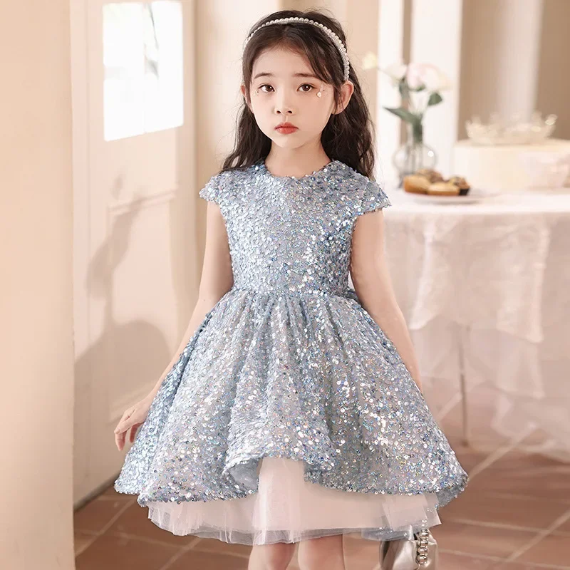 Children's Wear Bow Flowers Princess Dress Luxury 2-12yrs Baby Girl Kids for Girls' Christening Gown Birthday Girls Clothes