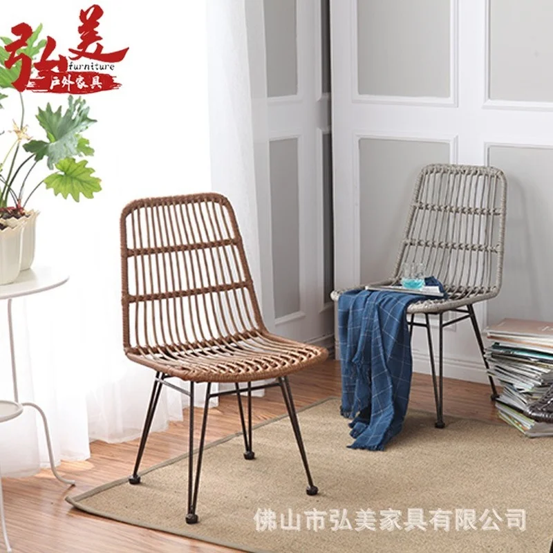 Rattan Weaving Armchair Chairs Dinging Room Kitchen Outdoor Camping Rest Seat Coffee Office Reading Set Home Decor