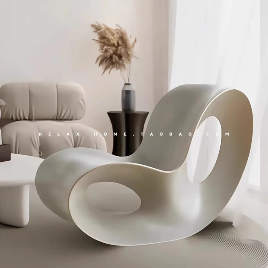 Design Nordic Chairs Living Room Outdoor Modern Plastic Party Sofa Design Rocking Chair White Silla Mecedora Simple Furniture