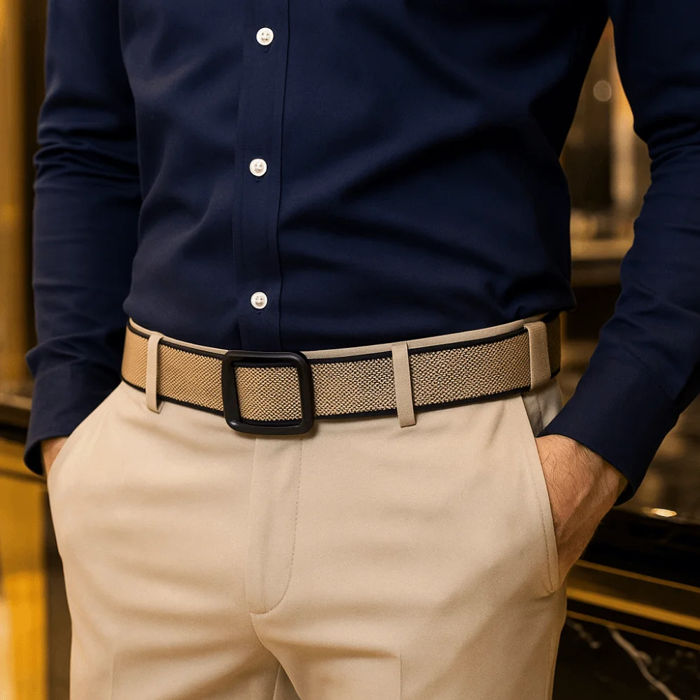 

Практичный нейлоновый мужской ремень без отверстий, классический регулируемый ремень с пряжкой, мягкий и удобный, для деловых встреч