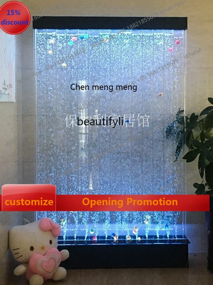 cn8617 ssLarge Water Curtain Wall Water Bubble Wall Acrylic Water Dance Screen Creative Hallway Fish Tank