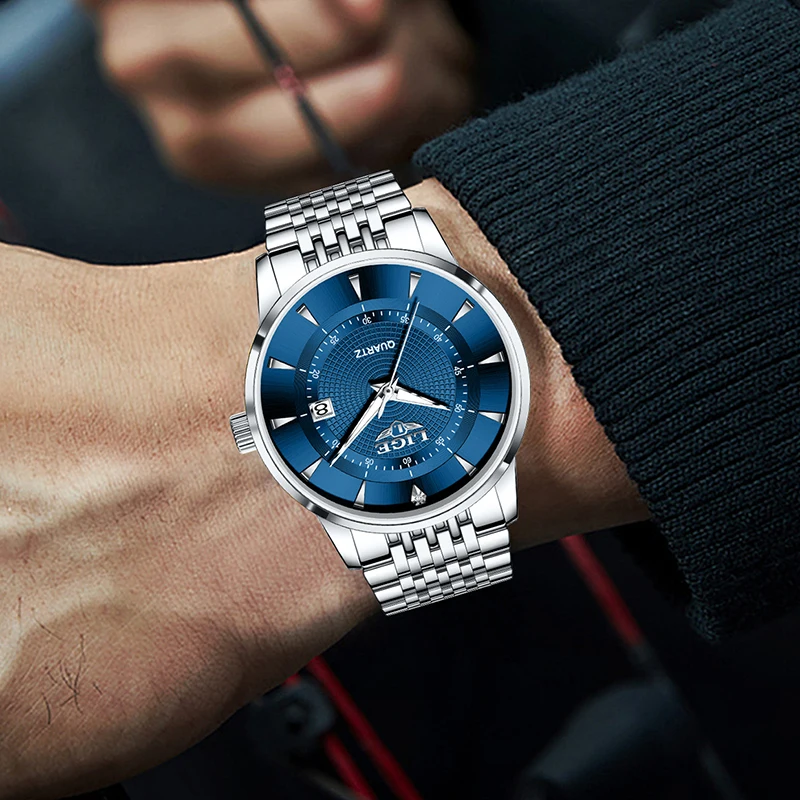 LIGE Men Watch Fashion Military Sports Waterproof Men's Quartz Wristwatches Top Brand Luxury Luminous Watch For Men Reloj Hombre