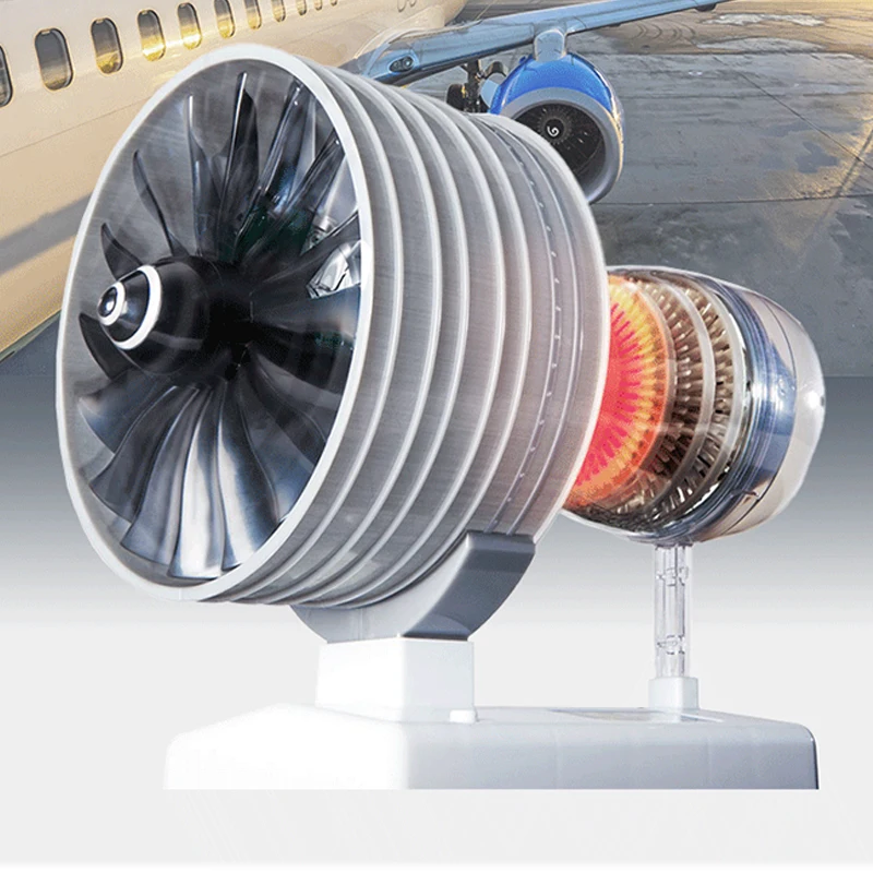 Jet Aircraft Engine Model Simulation Aerojet Turbofan Engine Movable  Toy DIY Assembl Kit