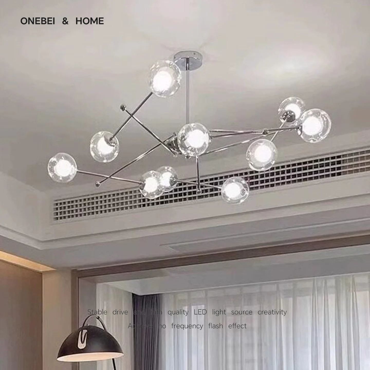 ONEBEI Nordic Modern Magic Bean Pendant Light Adjustable Ceiling Pendant Light Living Room Bedroom Study Decorative Lighting ﻿